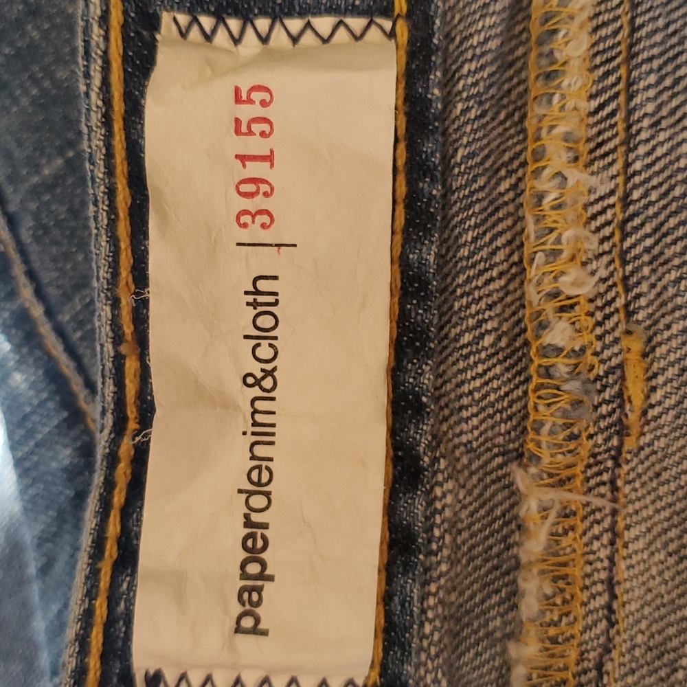 Paper demin and cloth denim skirt with front slit - Picture 3 of 6
